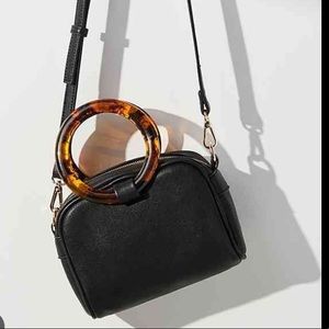Anthropologie Black Vegan Crossbody purse
